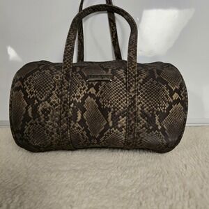 Carlos Falchi Brown Snake Print Satchel
